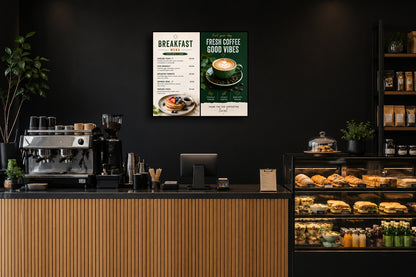 43" Digital Menu Boards in Portrait with 12-mths free software
