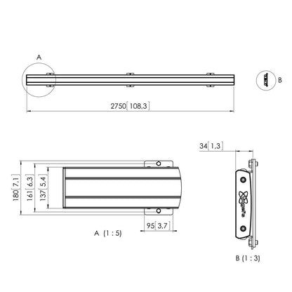 Video wall Display interface bar 2765mm - Black