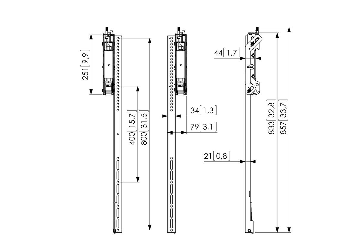 Display interface strips 3D adjustable Max. fitment (mm) 820 / 800 mm