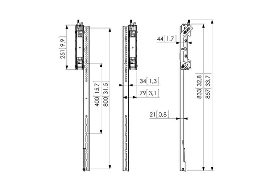 Display interface strips 3D adjustable Max. fitment (mm) 820 / 800 mm
