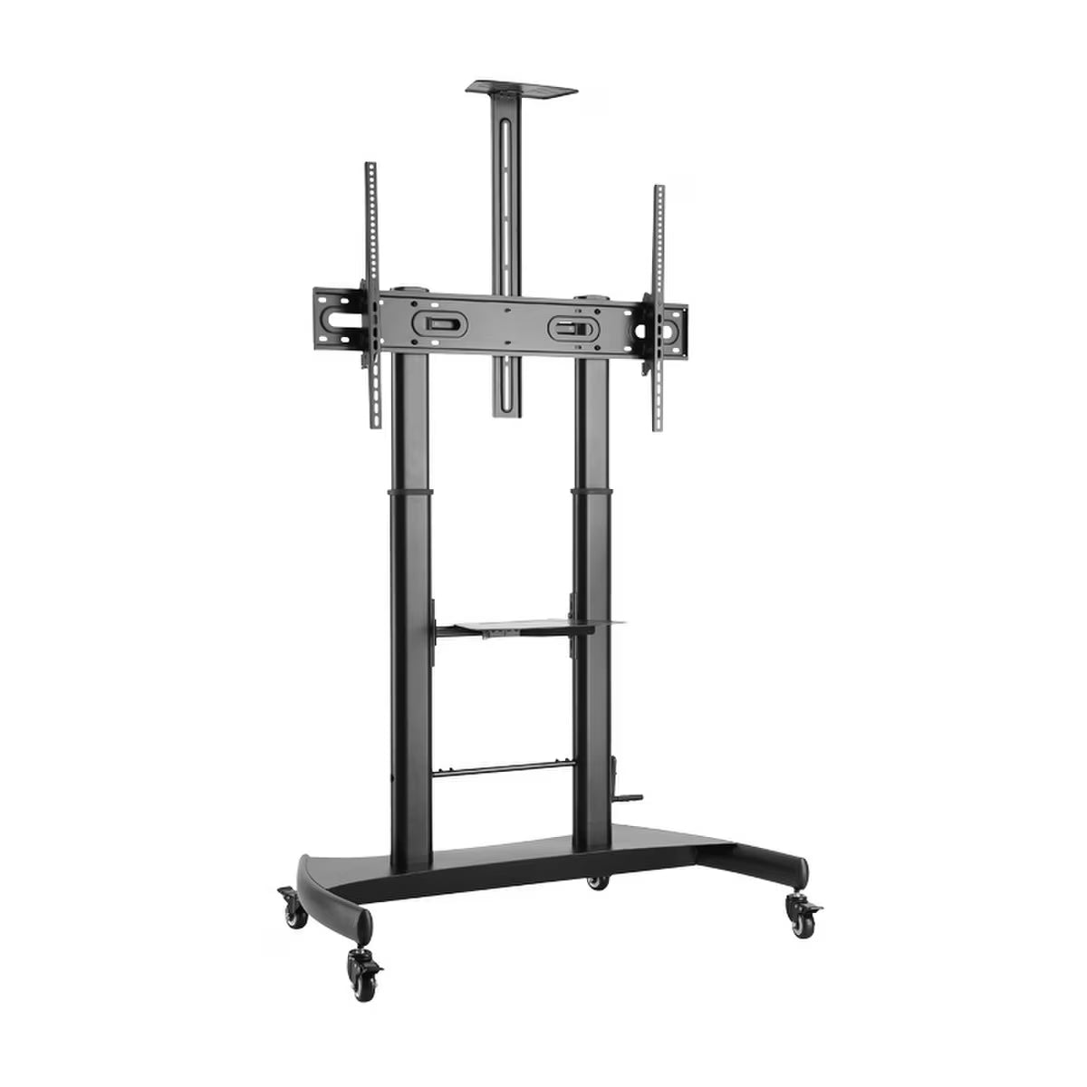 60" - 100" Large Screen Telescopic Height Adjustable TV Cart with Rollers